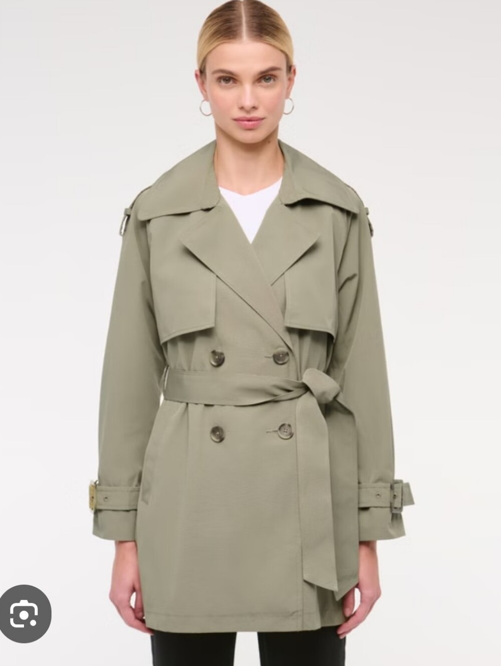 Abercrombie & Fitch Mid Length Trench Coat Double Breasted Belted Small